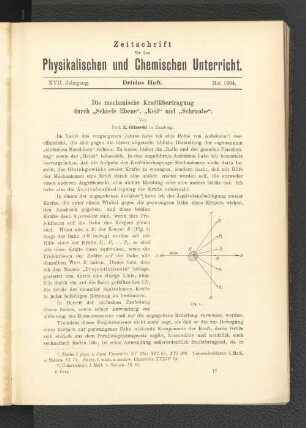 Die mechanische Kraftübertragung durch "Schiefe Ebene", "Keil" und "Schraube".