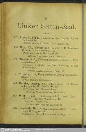 H. Linker Seiten-Saal