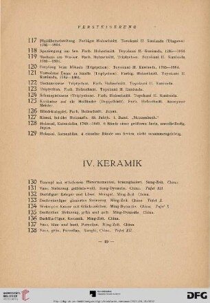 IV. Keramik (Nr. 130-198)