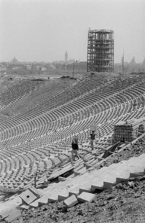 Bau des Sportforums / Zentralstadions Leipzig