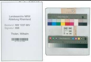 Entnazifizierung Wilhelm Tholen , geb. 31.01.1900 (Reg.Sekretaer)