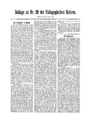 Mitteilungen : Beilage zu Nr. 26 der Pädagogischen Reform