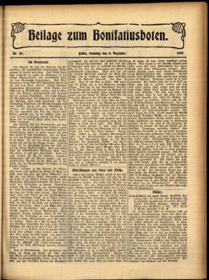 Zweite Ausgabe vom Sonntag, den 08. Dezember 1907.