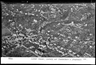 Dresden-Loschwitz mit Standseilbahn und Schwebebahn, Luftbild