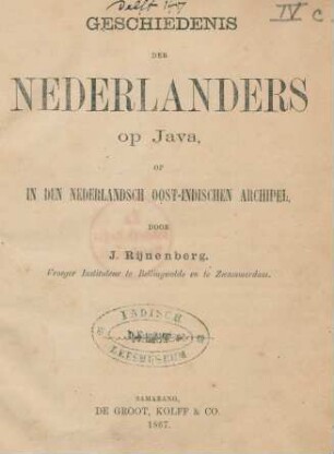 Geschiedenis der Nederlanders op Java of in den Nederlandsch Oost-Indischen Archipel