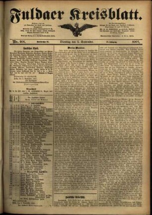 Ausgabe vom Dienstag, den 03. September 1907.