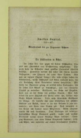 Zweites Kapitel. 514 - 477. Griechenland bis zur Hegemonie Athens