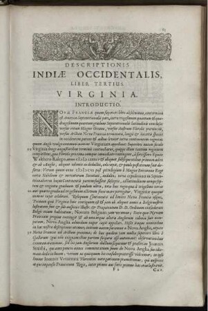 Descriptionis Indiæ Occidentalis, Liber Tertius. Virgnia.