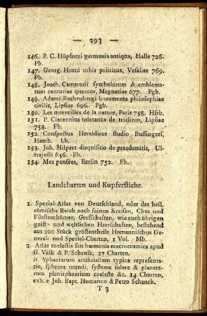 Landcharten und Kupferstiche.