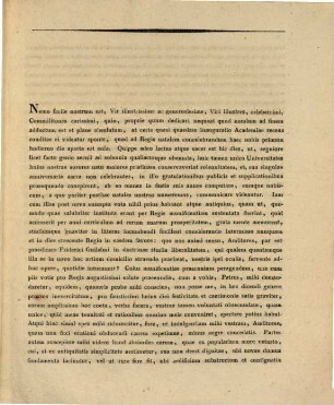 Oratio natalitiis quinquagesimis Friderici Guilelmi III. Regis Borussiarum celebrandis auctoritate Universitatis litterariae Borussicae Rhenanae : d. III. Aug. 1819 habita