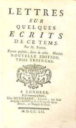 Lettres sur quelques ecrits de ce tems, 3