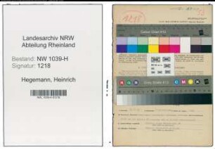 Entnazifizierung Heinrich Hegemann , geb. 08.02.1887 (Beamter)