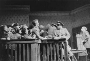 Szenenbilder aus " Aufruf an der Mauer", Meininger Theater, 1954
