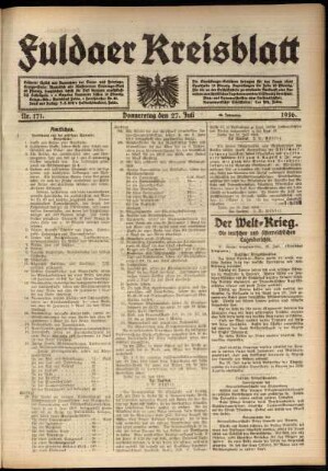 Ausgabe vom Donnerstag, den 27. Juli 1916.