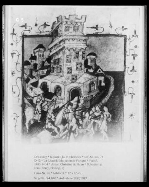 Le Livre de Mutacion de Fortune — Schlacht, Folio 70