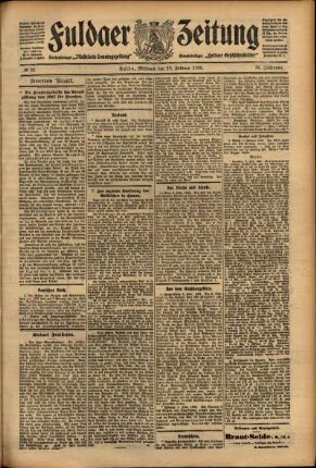 Zweite Ausgabe vom Mittwoch, den 10. Februar 1909.
