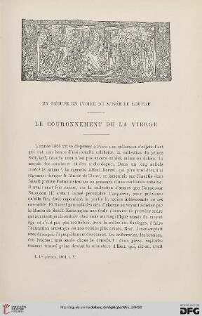 3. Pér. 13.1895: Un groupe en ivoire du musée du Louvre : le couronnement de la Vierge