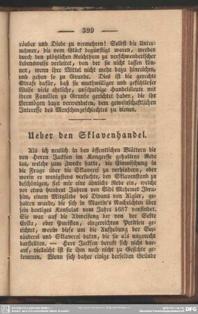 Ueber den Sklavenhandel