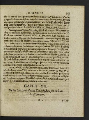 Caput XII. De inclinatione status Ecclesiastici per orbem Christianum.