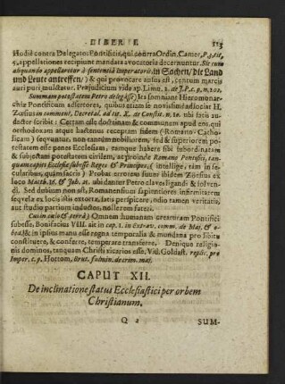 Caput XII. De inclinatione status Ecclesiastici per orbem Christianum.