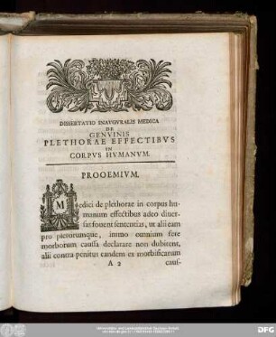 Dissertatio Inauguralis Medica De Genuinis Plethorae Effectibus In Corpus Humanum.