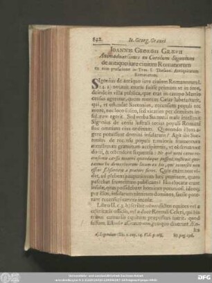 Ioannis Georgii Graevii Animadversiones in Carolum Sigonium antiquo iure civium Romanorum ex eius praefatione in Tom. Thesauri Antiquitatum Romanarum.