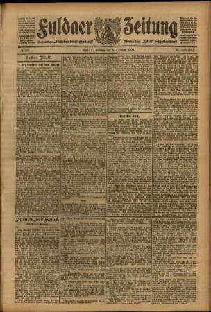Erste Ausgabe vom Freitag, den 09. Oktober 1908.
