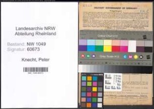 Entnazifizierung Peter Knecht , geb. 10.12.1896 (Schreiner)