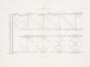 Elbbrücke, Meißen: Details eines Überbaus (aus: Atlas zur Zeitschrift für Bauwesen, hrsg. v. G. Erbkam, Jg. 18, 1868)