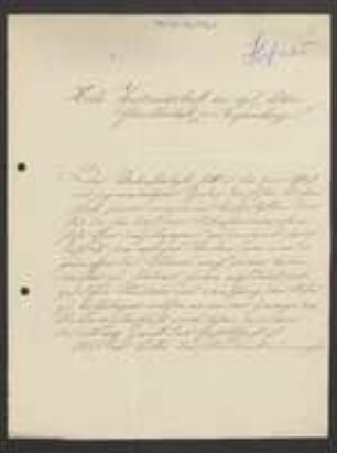 Brief von Joseph Hofmann an Regensburgische Botanische Gesellschaft