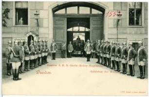Dresden. Kaserne des Königlich Sächsischen Garde-Reiter-Regiments, Wachaufzug