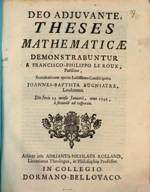 Theses mathematicae