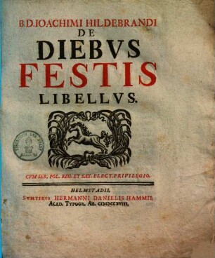 De diebus festis libellus