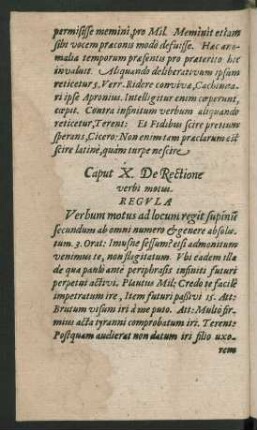 Caput X. De Rectione verbi motus.