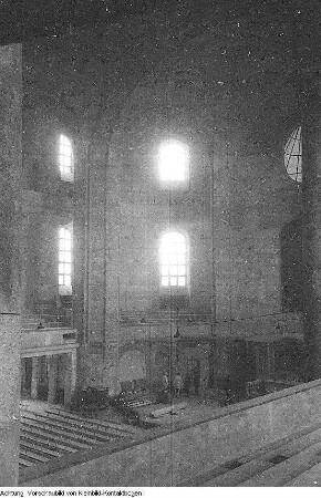 Dresden, Kreuzkirche. Innenraum kurz vor der Einweihung nach Abschluß der Wiederherstellung, Januar/Februar 1955