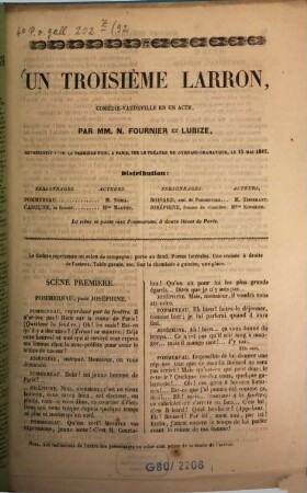 Un troisième larron : comédie-vaudeville en un acte