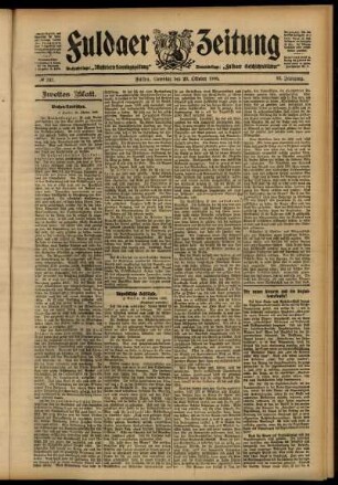 Zweite Ausgabe vom Samstag, den 20. Oktober 1906.