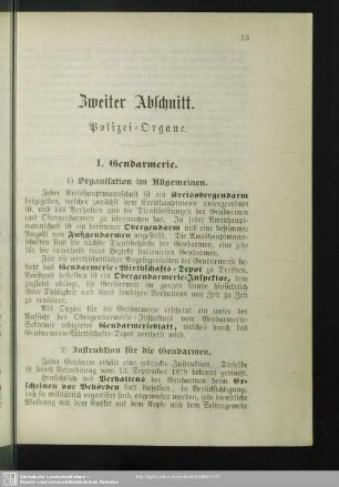 Zweiter Abschnitt. Polizei-Organe