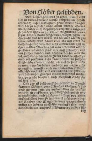 Von Clöster gelübden.