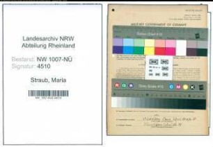 Entnazifizierung Maria Straub , geb. 13.09.1910 ()