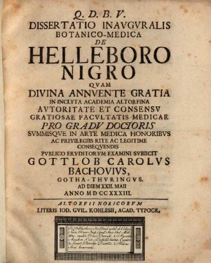 Diss. inaug. bot. med. de helleboro nigro