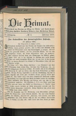 10. Jahrgang. No. 2. Februar 1900.