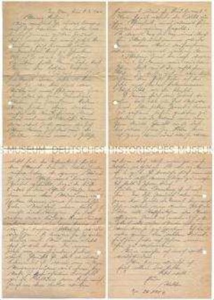 Feldpostbrief eines Unteroffiziers von der Ostfront an seine Familie mit der Schilderung eines Marsches - Personenkonvolut