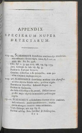 Appendix specierum nuper detectarum.