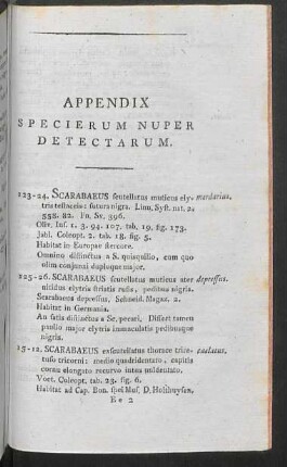 Appendix specierum nuper detectarum.