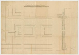 Thiersch, Friedrich von; München; Justizpalast - Fensterbrüstung EG - 3. OG Ostsüd - u. Westfassade (Schnitt, Ansichten)