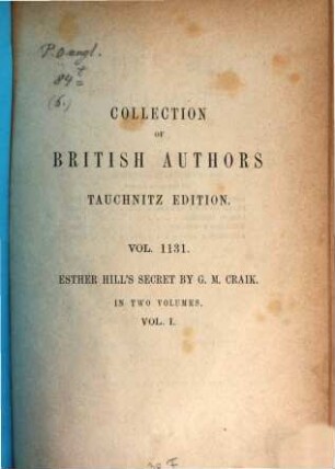 Esther Hill's secret, 1