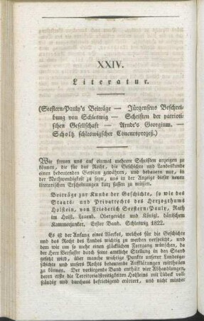 XXIV. Literatur.