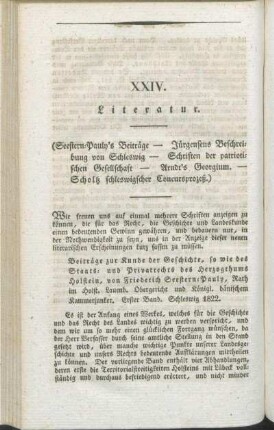 XXIV. Literatur.