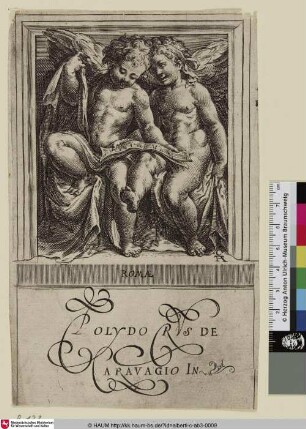 [Zwei singende Engel; Two Angels Singing, One Looking at the Other; Deux anges dont celui à gauche tient de la main droite une draperie]